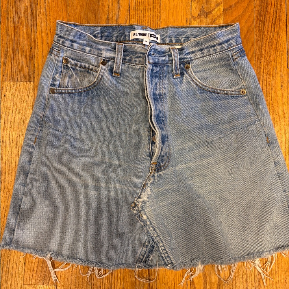 Levi's RE/DONE Light Blue Denim Mini Skirt